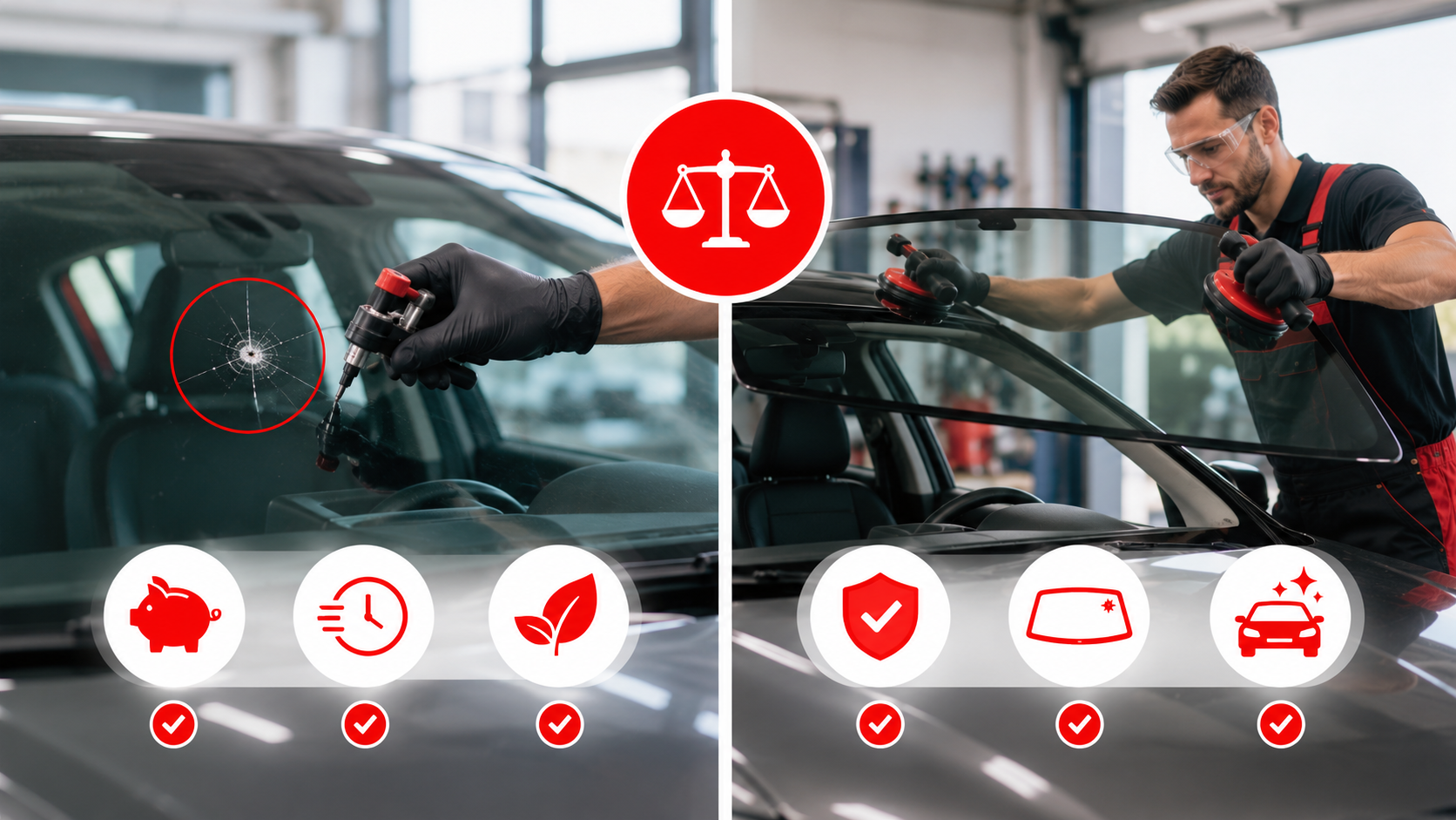 Ventajas de reparar vs cambiar el parabrisas de tu automóvil