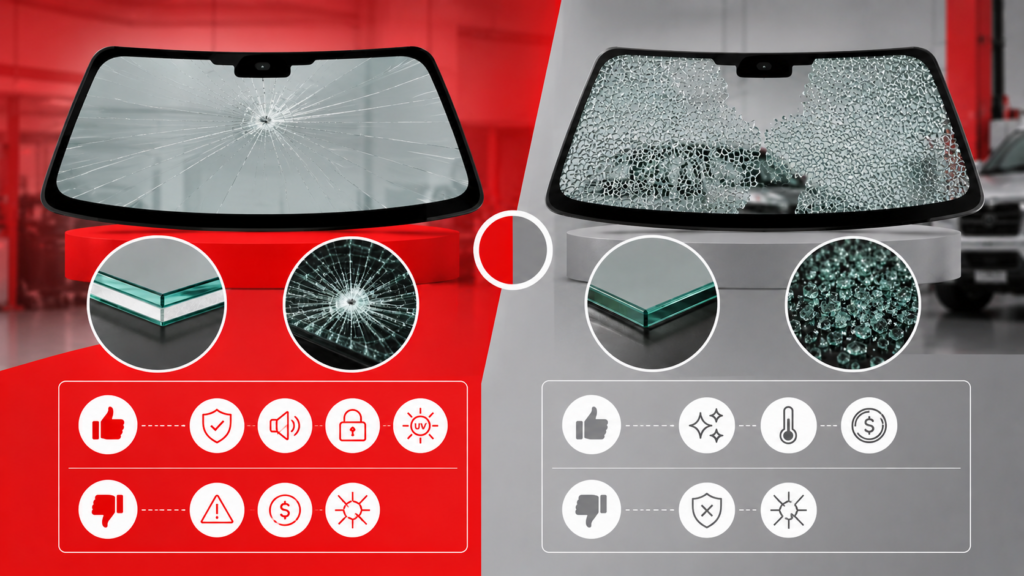 Ventajas y desventajas de cada tipo de cristal de coche